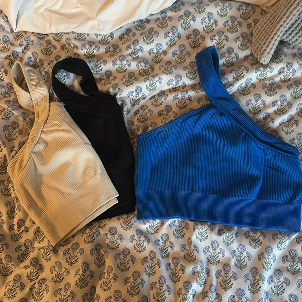 Set of 3, one strap, sports bras